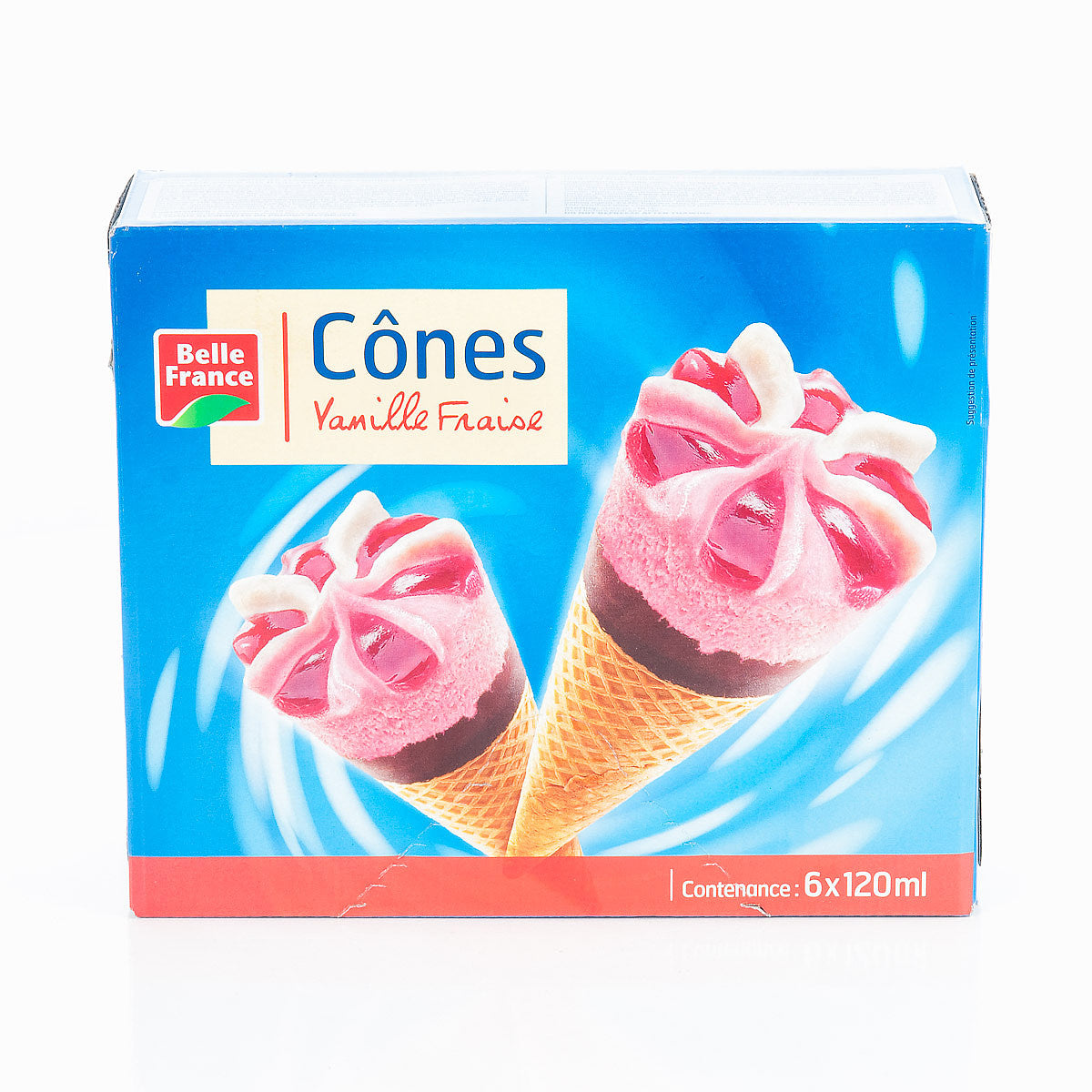 CONE VANIL/FRAISE X 6  BF